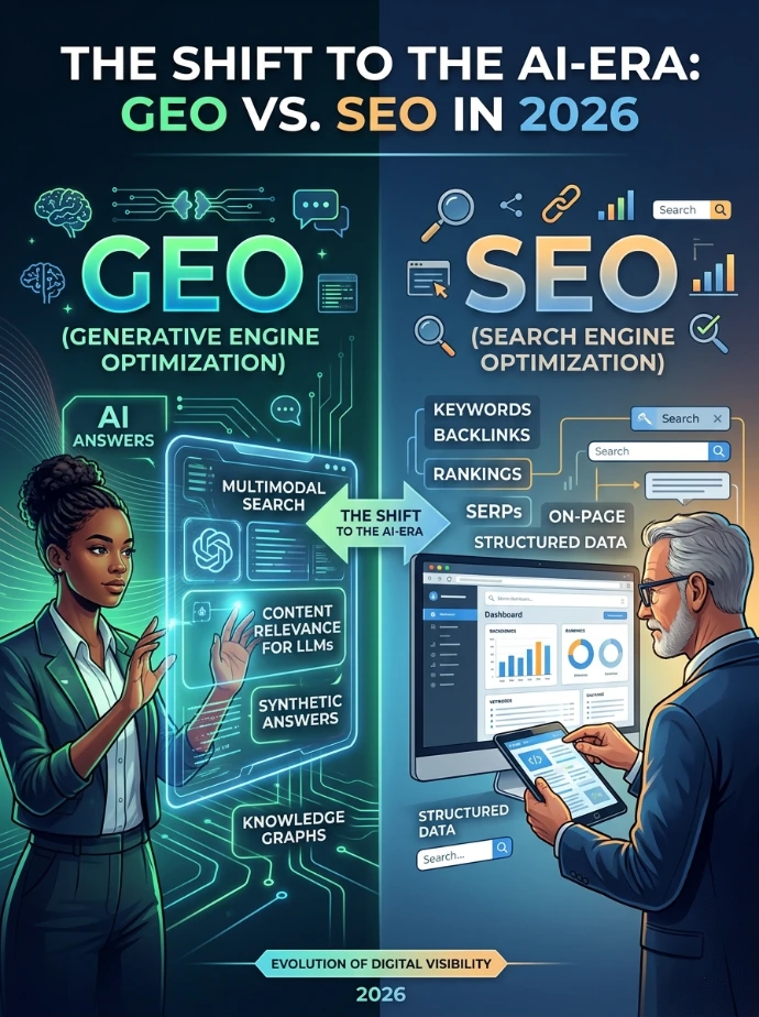 The Shift to the AI-Era: GEO vs. SEO in 2026